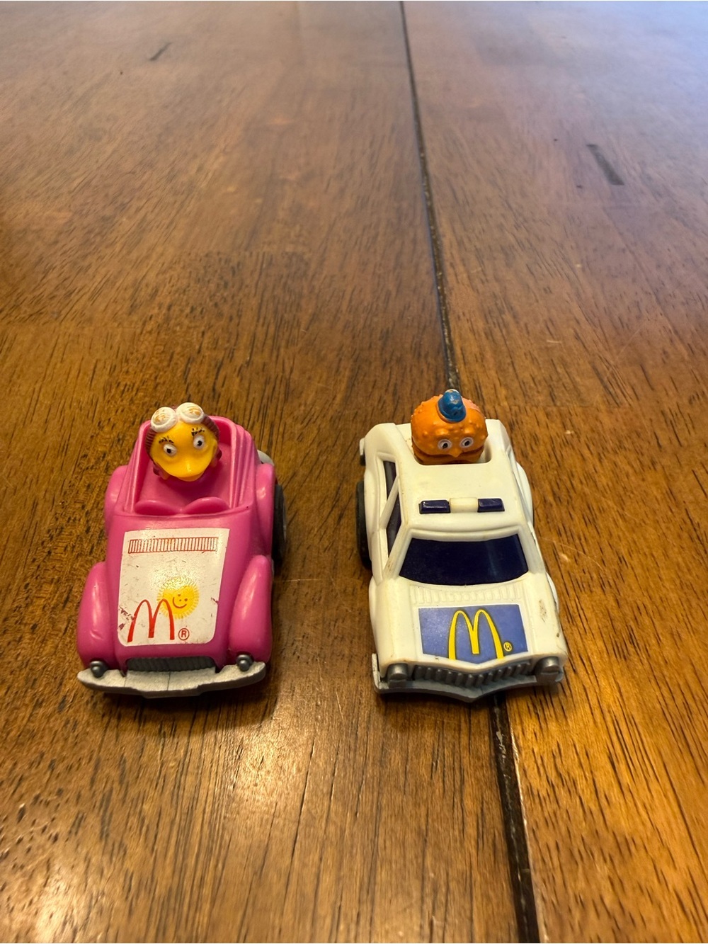 McDonald's Pink and White Character Car Duo